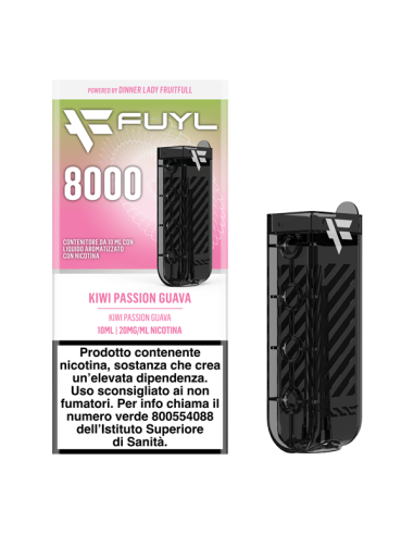 Kiwi Passion Guava Fuyl 8000 Pod Precaricata Dinner Lady 10ml
