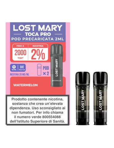 Lost Mary Toca Pro Watermelon Pod Precaricate ElfBar 2ml nicotina 20