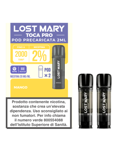 Lost Mary Toca Pro Mango Pod Precaricate ElfBar 2ml nicotina 20
