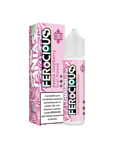 Peach Raspberry Kiwi Freeze Max Ice Ferocious Fantasi Vape Liquido Shot 20ml