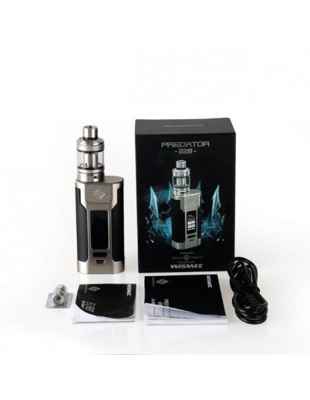 Sinuos P228 con Atomizzatore Elabo Kit Wismec con Doppia Batteria Sigaretta Elettronica