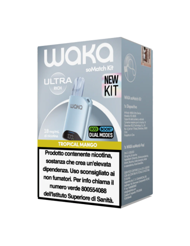 Waka SoMatch Ultra Kit Ricaricabile 440mAh (BLUE) + Pod Precaricata Tropical Mango