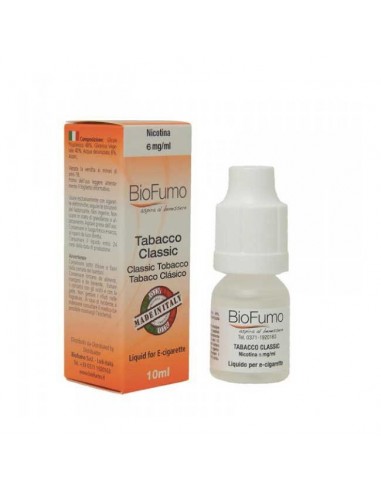 Tabacco Classic Biofumo Liquido Pronto da 10 ml Aroma Tabaccoso