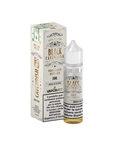 Black Cavendish Puro Tabacco Distillato Vaporart Liquido Shot 20ml