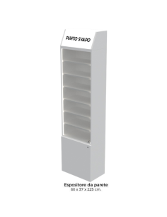 Modulo Espositivo da Parete 60 Bianco Scansia Doppia Anta (60x225x37)