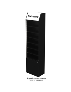 Modulo Espositivo da Parete 60 Nero Scansia Doppia Anta (60x225x37)