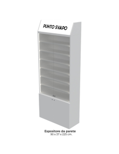 Modulo Espositivo da Parete 90 Bianco Scansia Doppia Anta (90x225x37)