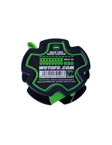 Quad Core Fused Clapton Wire 28*4+36 N80 Wotofo Filo Resistivo per Atomizzatori Rigenerabili