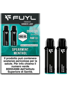 Spearmint Menthol Fuyl Pod Precaricate 2000 puff