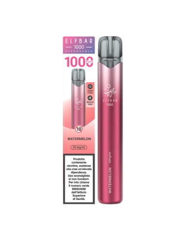 Watermelon Elfbar EB1000 sigaretta elettronica Usa e Getta 1000 tiri Puff