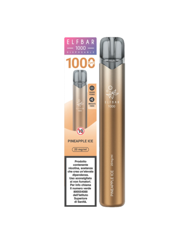 Pineapple Ice Elfbar EB1000 sigaretta elettronica Usa e Getta 1000 tiri Puff