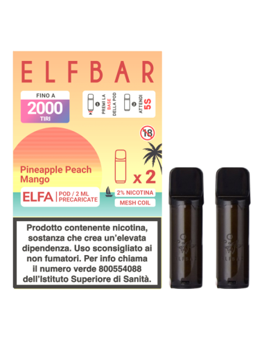 PRE - Pineapple Peach Mango ELFA Pod Precaricate Elfbar 2ml - 2 pezzi