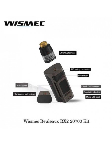 Reuleaux RX2 20700 Kit Wismec con Atomizzatore GNOME 4ml