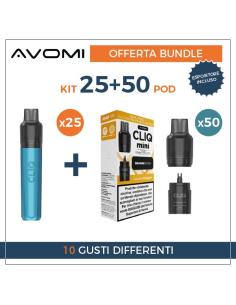 Expo Avomi Cliq Mini 6000 Puff 25 Starter Kit + 50 Pod Precaricate - Espositore Completo