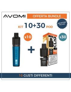 Expo Avomi Cliq 10.000 Puff 10 Starter Kit + 30 Pod Precaricate - Espositore Completo