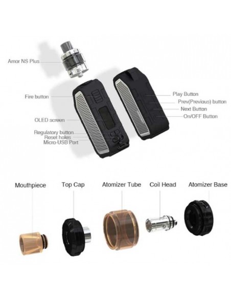 Active Kit Wismec con Atomizer Amor NS Plus 4.5ml