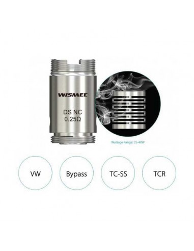 DS NC Wismec Resistenza 0.25ohm Head Coil - 5 Pezzi
