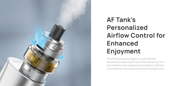 aspire af tank atomizzatore con ariosità del tiro regolabile