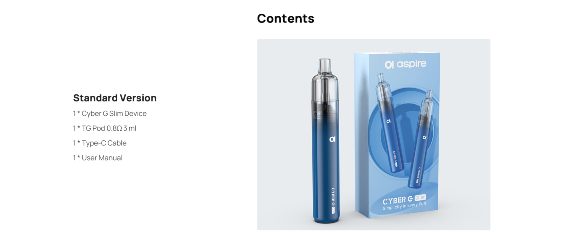 Cyber G Slim Aspire Pod Mod Kit Completo