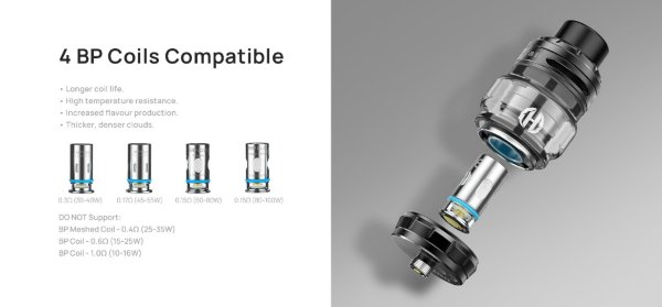 aspire huracan lx kit sigaretta elettronica compatibile con resistenze bp coil