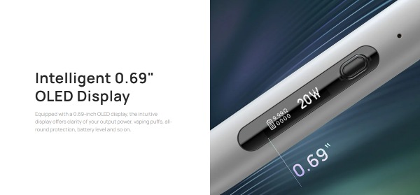 aspire minican 3 pro sigaretta elettronica con display oled 0,69 pollici
