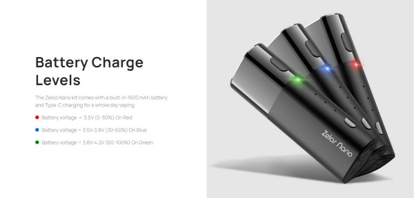 aspire zelos nano kit sigaretta elettronica con batteria integrata 1600 mah