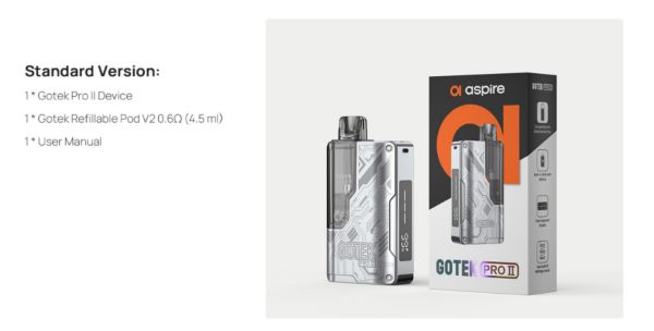 gotek pro 2 aspire kit contenuto della confezione
