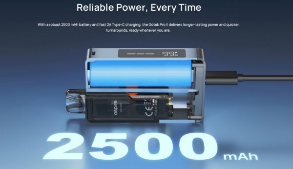 gotek pro 2 aspire sigaretta elettronica con batteria integrata 2500 mah