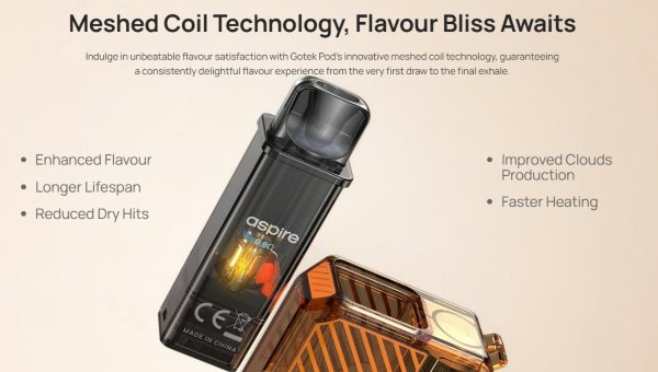 gotek x 3 aspire sigaretta elettronica con cartuccia pod 0.6 ohm da 4,5ml