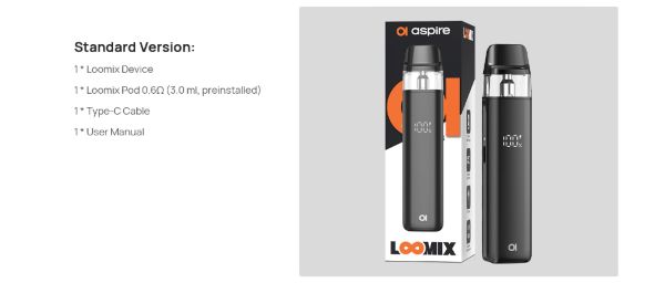 loomix aspire kit contenuto della confezione