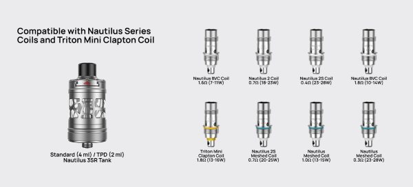 nautilus 3sr aspire atomizzatore compatibile con resistenze nautilus coil e triton mini