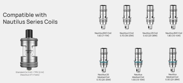nautilus gt 2 aspire atomizzatore compatibile con resistenze nautilus coil