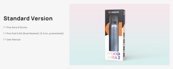 pixo aura 2 aspire kit contenuto della confezione