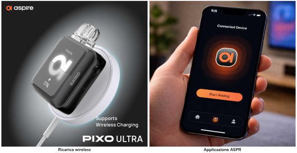 pixo ultra aspire sigaretta elettronica che si connette allo smartphone