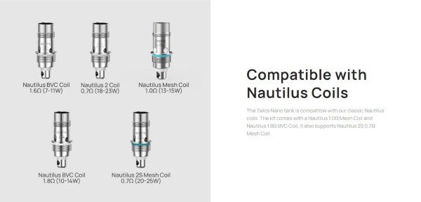 nautilus resistance compatible with aspire zelos nano electronic cigarette