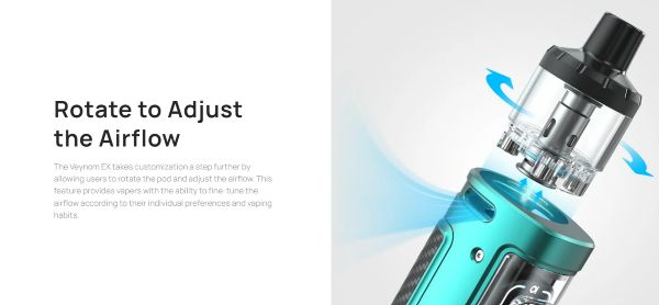 veynom pod aspire cartuccia con ariosità del tiro regolabile
