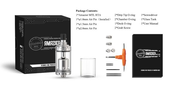 amazier RTA atomizzatore ambition mods contenuto della confezione