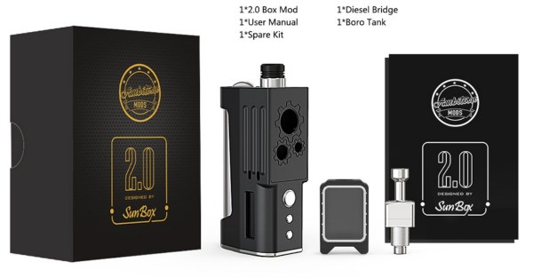 box 2.0 electronic cigarette kit sunbox ambition mods package contents