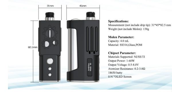 box 2.0 kit sunbox ambition mods caratteristiche tecniche