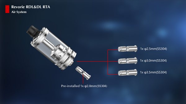 revorie rdl dl rta ambition mods atomizzatore rigenerabile con air pin intercambiabili