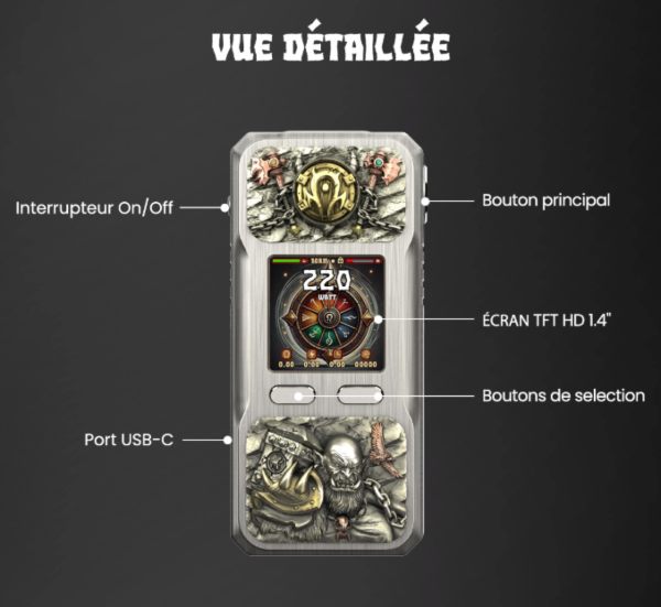 rayden 220 bd vape componenti box mod
