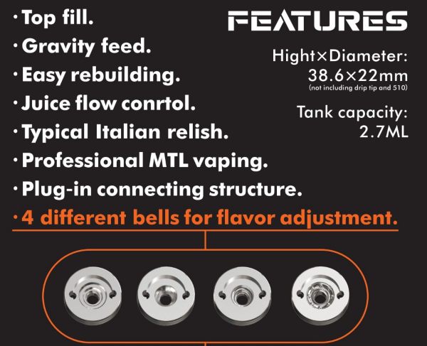 labs rta bp mods atomizzatore rigenerabile con 4 campane alternative