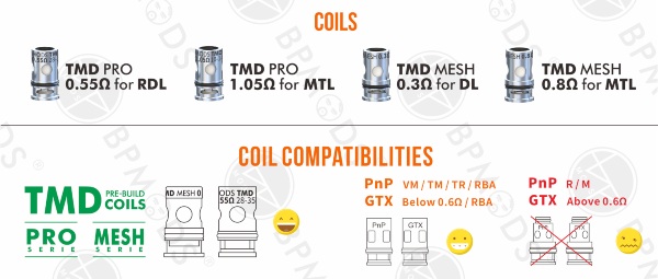 compatible resistances with tmd boro tank atomizer bp mods