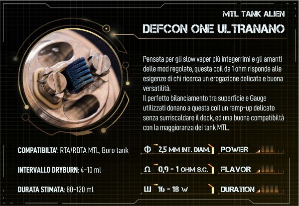 Defcon One Ultranano alien coil complesse