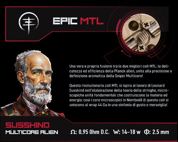 Susskind Epic MTL Limited Edition Breakill's Alien Lab resistenze Prefatte scheda tecnica