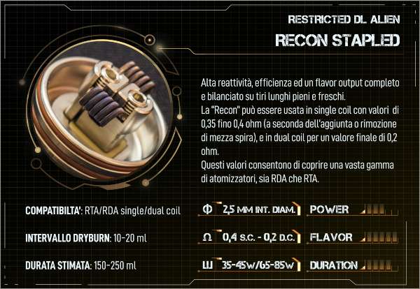 recon stapled breakill alien lab coil complesse