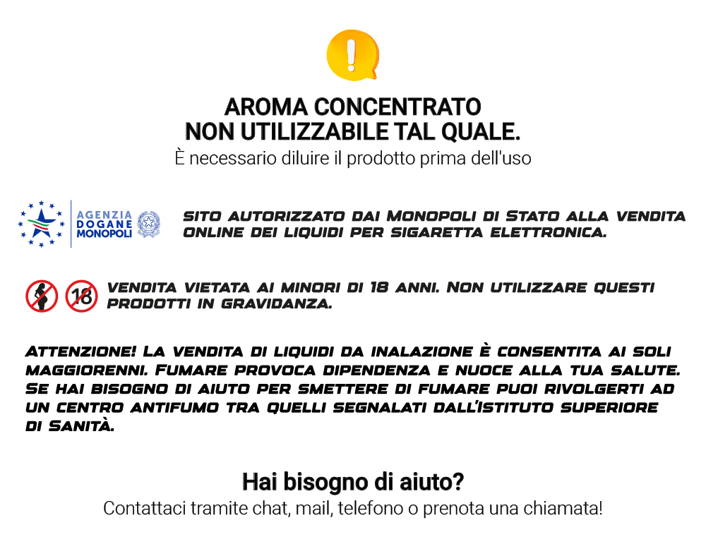 tabella diluizione aromi shot 10ml Iron Vaper