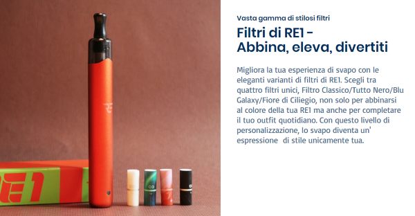 re1 da one sigaretta elettronica con filtri usa e getta