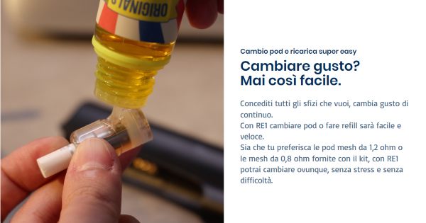 re1 da one sigaretta elettronica con pod ricaricabile 2ml