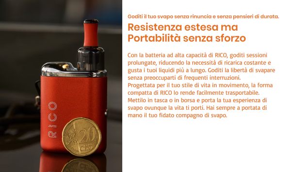 rico da one sigaretta elettronica con batteria integrata a lunga carica